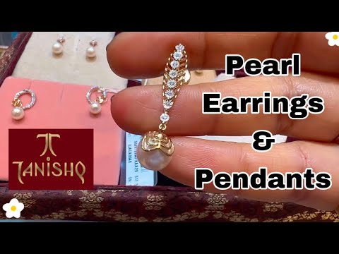 Tanishq Pearl Diamond Earrings with Price/Perl Pendant designs/Pearl Earrings/deeya