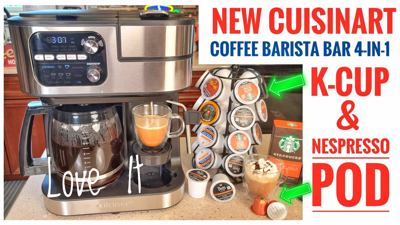 NEW Cuisinart Coffee Center Barista Bar 4-in1 Coffee Maker K-Cup &  Nespresso Pod SS-4N1 Review 