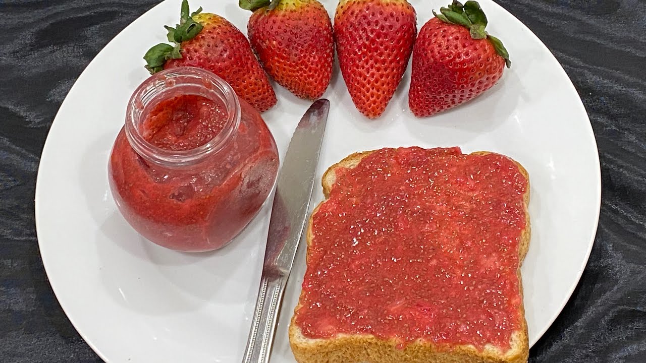 No cook strawberry jam in 2 minutes | No sugar super healthy jam | vegan jam recipe