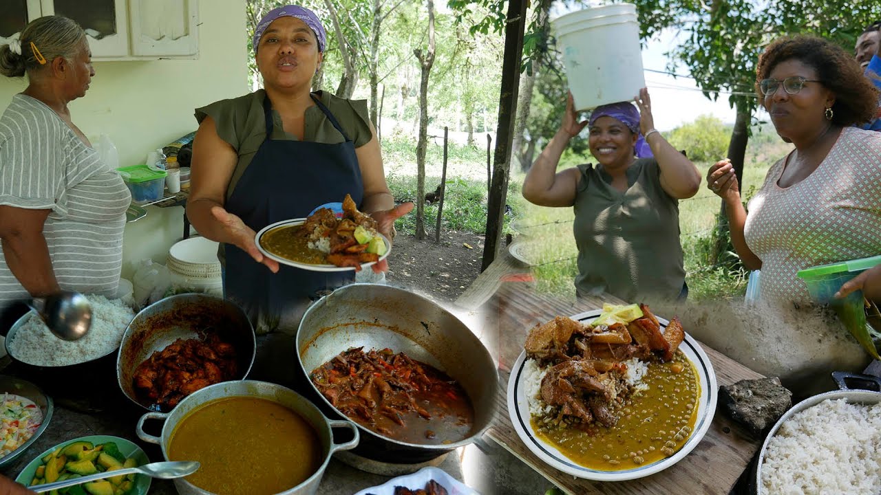 Cocinando Gallinas Criollas, Comida Dominicana del Campo