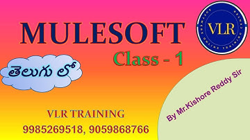 Mulesoft Training  1st Class  Mr Kishore Reddy Telugu  21st Feb 2023@25Batch VLR Training@9059868766