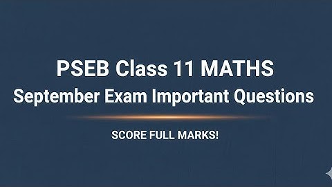 Pseb Class 11th Maths Paper I Term 1 Paper I  Pseb 11th Class Maths September Exam 2025 I #pseb 