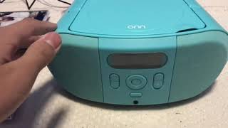 Review Onn. Portable CD Player Boombox with FM Radio only [CD REVIEW ONLY] okay!