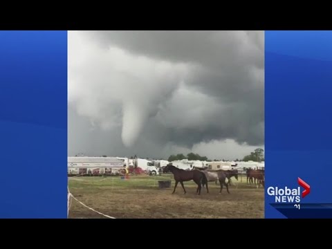 Ponoka, Alberta residents clean up after storm packs serious punch