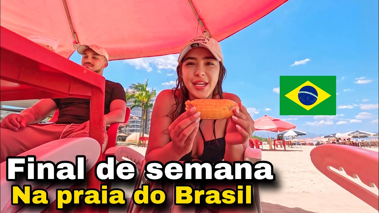 Passando o fim de semana em uma praia do Brasil