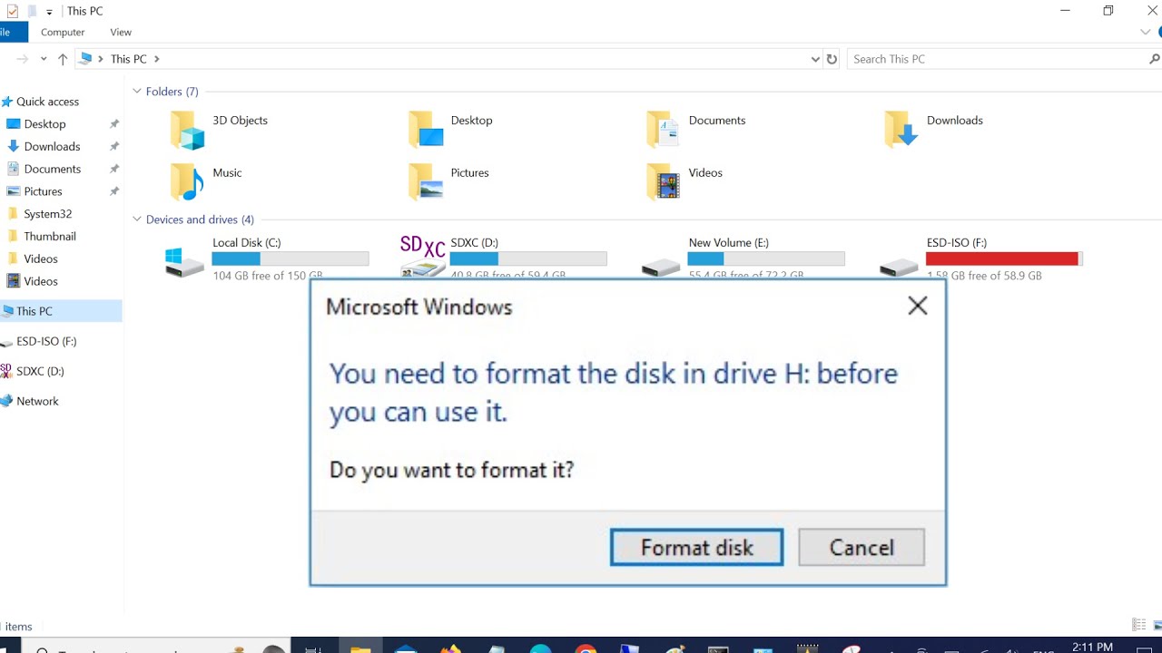 How To Fix Format The Disk in Drive Before You Can Use it ( 2024 ...