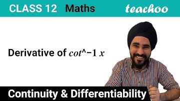 Derivative of cot-1 x (cot inverse x) - Teachoo