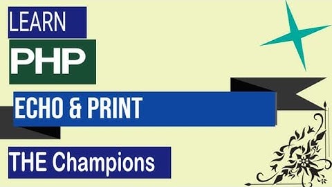 PHP Echo & Print Statement Tutorial in Hindi / Urdu