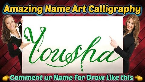 Yousha Name Signature Calligraphy Status | How to Draw, Cursive Calligraphy with Cut Marker