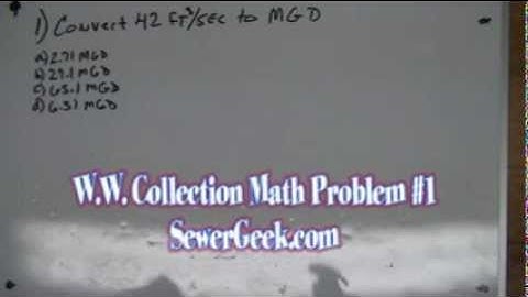 Wastewater Collection Math Problem #1   SewerGeek