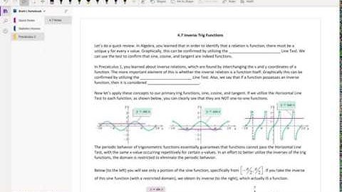 Precalculus 2  - 4.7 Inverse Trig Functions