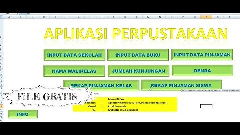 Aplikasi pinjaman buku perpustakaan sekolah format excel