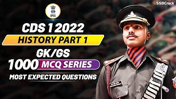 CDS 1 2022 | 1000 Most Expected Questions In GK And GS | History Live Class | Part 1
