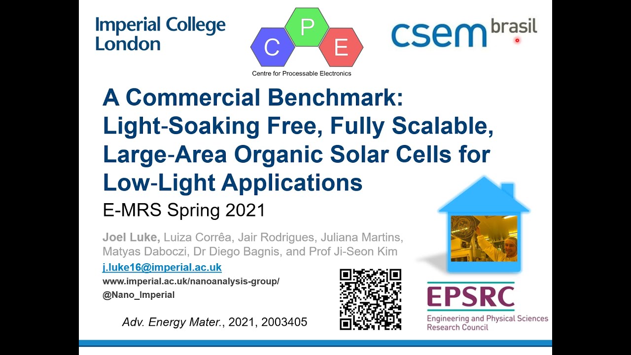 EMRS 2021 - Joel Luke's Poster Presentation on Organic Photovoltaics for Low-Light