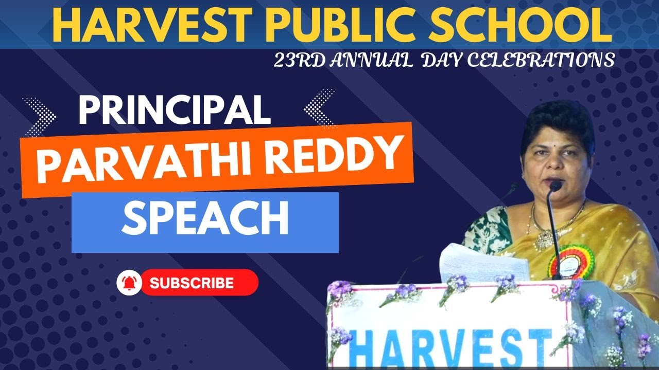 Parvathi Reddy Harvest Public School Principal Parvathi Reddy Madam Speach | 23rd ...