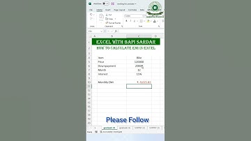 How to Calculate Monthly EMI through PMT Formula - #pmt #microsoftoffice #microsoftexcel #reels
