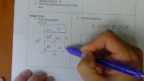 reverse tabular method algebra 2