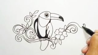 Menggambar Ragam Hias Fauna || Burung Toucan Menggambar Ragam Hias Fauna || Burung Toucan