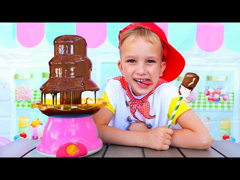 Vlad and Nikita pretend play with cooking toys