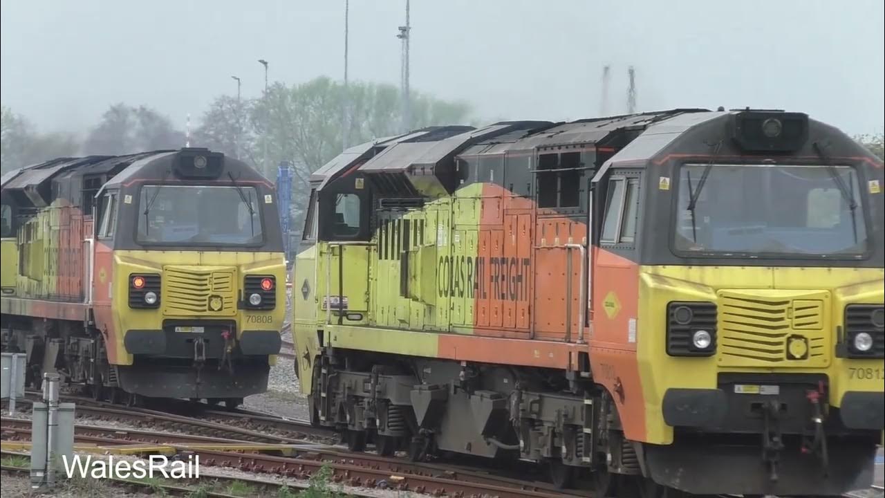 Class 70 x 4 Multiple shunt Westbury Station 19th April 2023