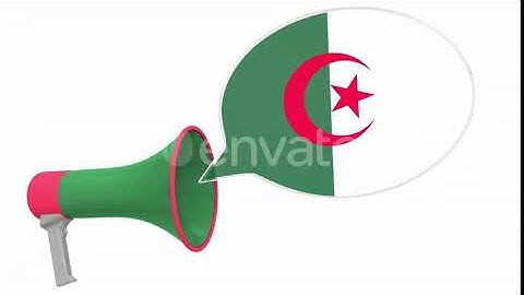 Megaphone and Flag of Algeria on the Speech Bubble | Motion Graphics - Envato elements