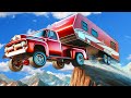 EPIC Camper Race Down a Snowy Mountain Ends in DISASTER in BeamNG Drive Mods!