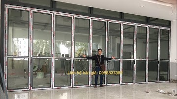 ✅ Cửa nhôm xingfa xếp trượt 10 cánh siêu to khổng lồ chất lượng, đẳng cấp Nhận gia công 0988.837.389