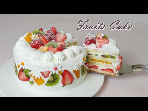 How to make Fruits Fresh Cream Cake /  Recipe /  Soft Vanilla Sponge Cake