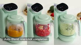 Chefhandy Baby Food Maker, 5 in 1 Baby Food Processor, Smart Control Multifunctional Steamer Grinder with Steam Pot, Auto Cooking & Grinding, Baby