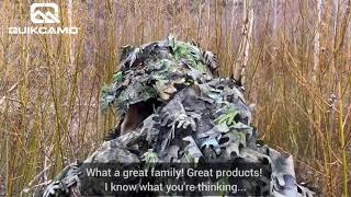Turkey Hunting Gear, Leafy Suit and Bucket Hat Face Mask