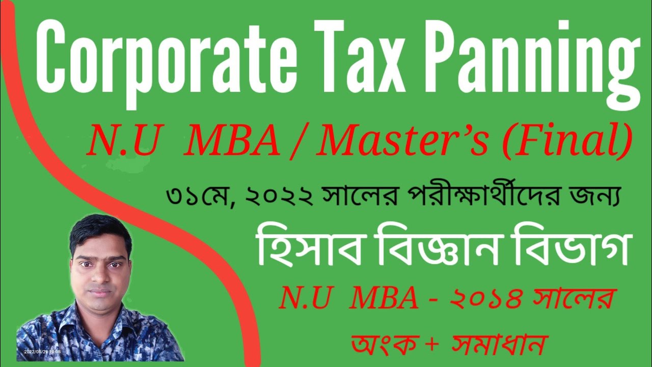 Corporate Tax Planning | NU  MBA Master’s final 