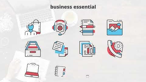 Business Essential - Thin Line Icons | After Effects Elements - Envato elements