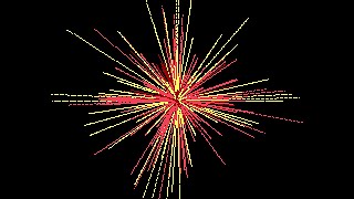 EXPLOSI3.BAS - GW-BASIC, particle explosion lines #3