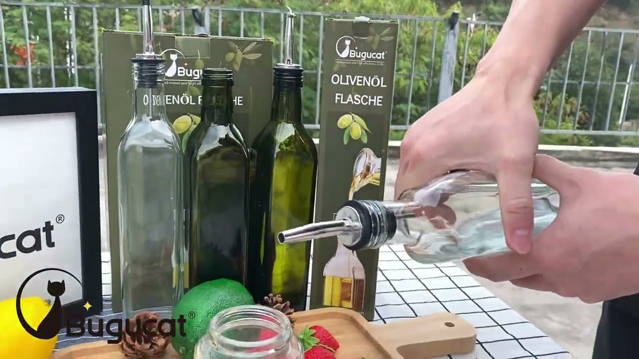 Bouteille de Distributeur d'huile d'olive 2PCS 500ml avec Bec