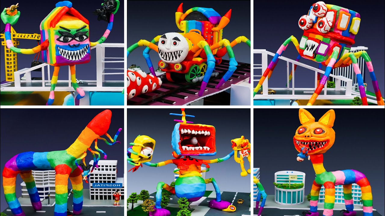 ✋ ALL MONSTER Trevor Henderson RAINBOW | Leovincible & Trevor Henderson Creatures with Clay-Part 2