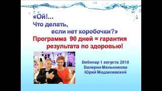 Валерия Мельникова и Юрий Модзелевский  вебинар 1 августа 2018