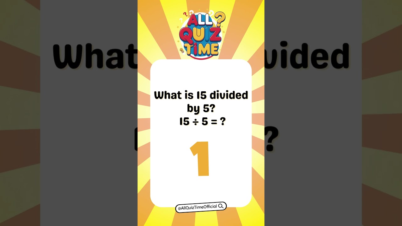 Easy Division Quiz for Kids Part 3 