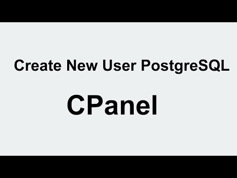 CPanel  Add New User to PostgreSQL Database