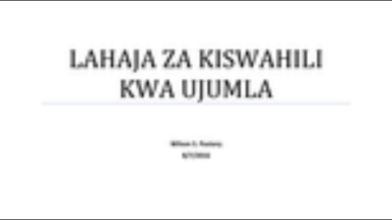 Lahaja za Kiswahili