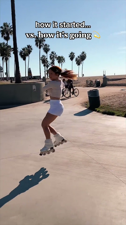 how it started vs how its going 💗🛼 my artistic inline skating journey