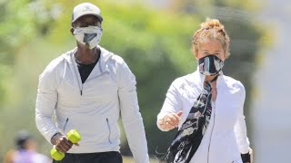 Don Cheadle And Bridgid Coulter Work Up A Sweat While On Lockdown