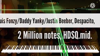 [Black Midi] Louis Fonzy/Daddy Yanky/Justin Beeber, Despacito, 2 Million notes, HDSQ.mid. screenshot 5