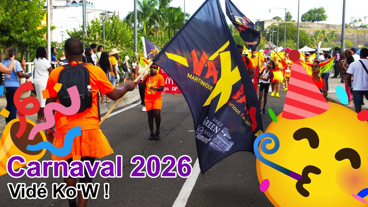 💃🏿🕺🏿 Carnaval Martinique 2026 |  Vidé Ko'w, la première parade de Fort-de-France !
