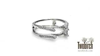 0.42 Ct. Millgrained Cathedral Ring Guard - Twobirch Tb-Guard-0156-Wg-G