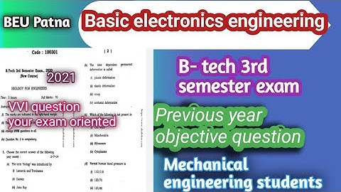 AKU & BEU previous year question paper Analysis!! basic electronics engineering| B-tech exam 2023|ME