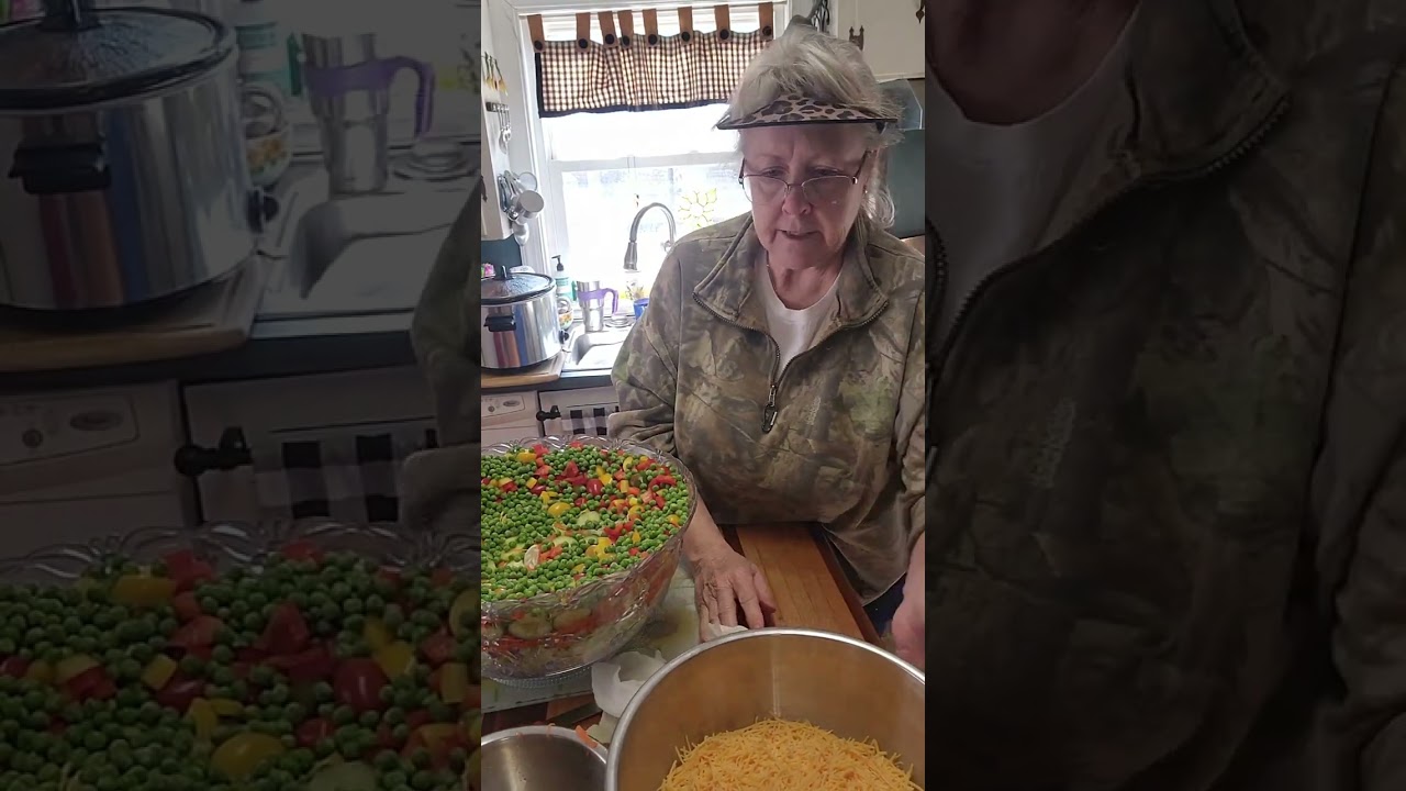 Making the 7 layer Salad