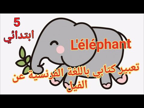 تعبير كتابي باللغة الفرنسية عن الفيل سنة ابتدائي      