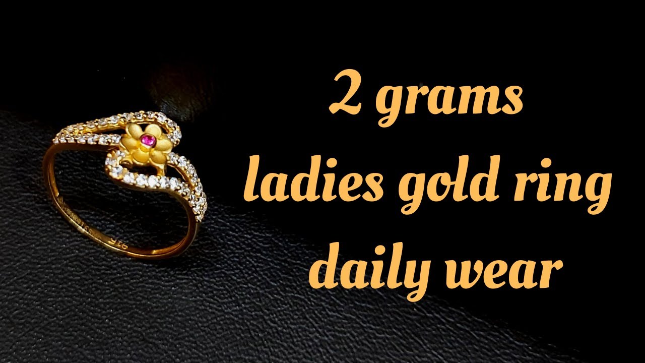 latest 2 grams gold ring ladies 