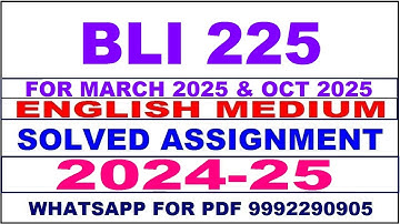 bli 225 solved assignment 2024-25 | bli 225 solved assignment in english 2025 | bli 225 2024-25