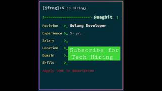 Golang Developer is hiring #algorithm #dsa #golangtutorial #golang #hiring #jfrog #career